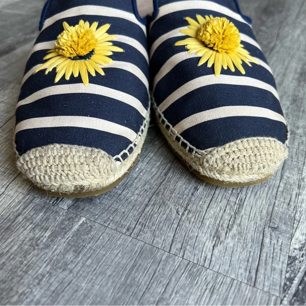 Kate Spade Solero Stripe Espadrille Slide Sandals Sunflower Size 7